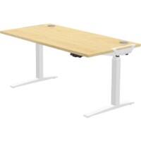 Fellowes Levado Electronically Height Adjustable Sit Stand Desk Maple T-Foot 1,829 (W) x 698 (D) x 1,257 (H) mm MDF (Medium-Density Fibreboard), PVC (Polyvinyl Chloride), Steel