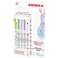 Zebra Mildliner Highlighter Assorted Broad Chisel 4 mm Non Refillable Pack of 5