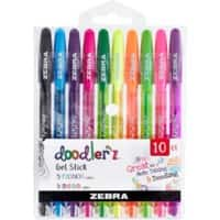 Zebra Gel Pen 0.4 mm Assorted Pack of 10