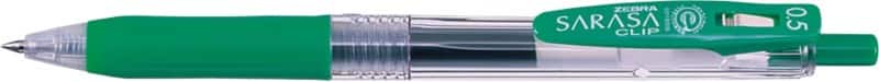 Zebra ECO 14325 Retractable Gel Pen Green 0.3 mm Medium Bullet Refillable Pack of 12