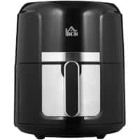 HOMCOM Air Fryer 4 L 1300 W Steel, Plastic Black