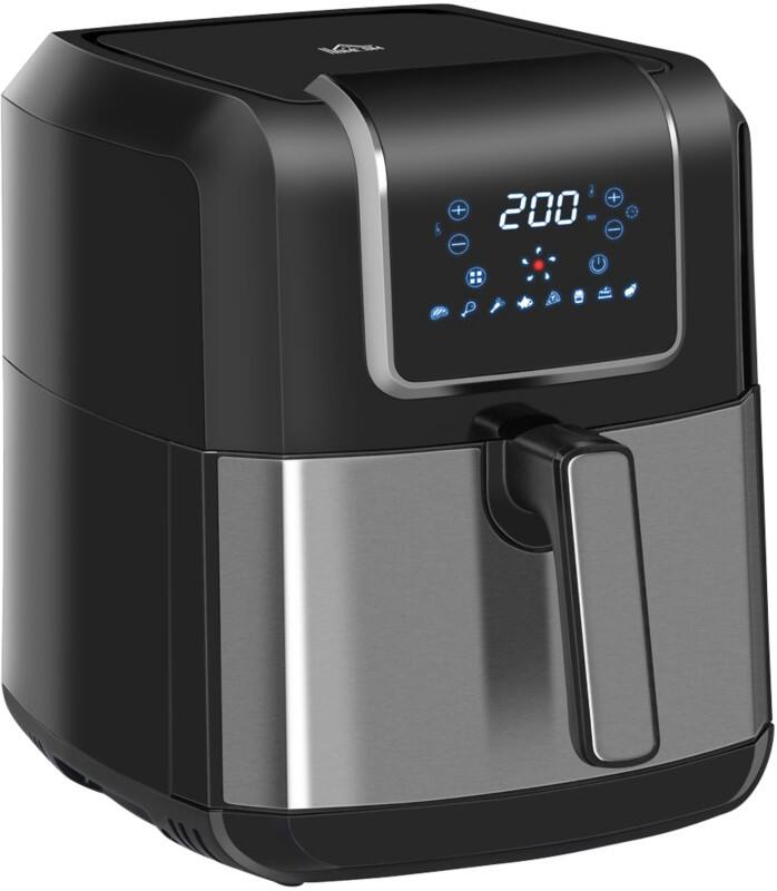 HOMCOM Air Fryer 800-120V70 6.5 L 1700 W Steel, Plastic Black, Grey