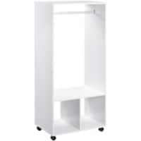 HOMCOM Wardrobe 3 Shelves Aluminium, Particle Board 40 x 60 x 128 cm White