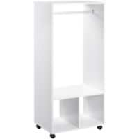 HOMCOM Wardrobe Aluminium, Particle Board White 40 x 60 x 128 cm