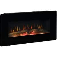 HOMCOM Electric Fireplace Metal, Tempered Glass UK