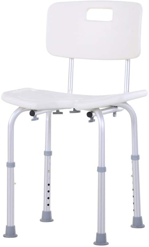 HOMCOM Shower Stool Plastic White 713-046 395 x 365 x 835 mm