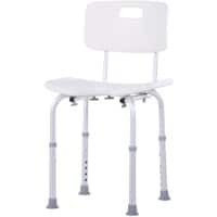 HOMCOM Shower Stool Plastic White 713-046 395 x 365 x 835 mm