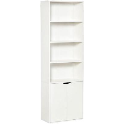 HOMCOM Bookcase White 290 x 590 x 1,800 mm