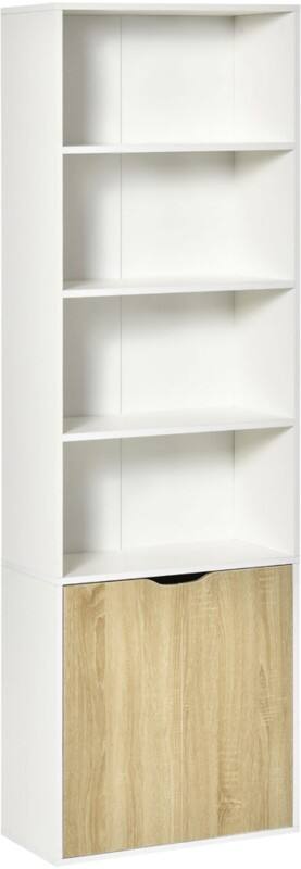 HOMCOM MDF (Medium-Density Fibreboard) Bookcase 6 Shelves 290 x 590 x 1,800 mm