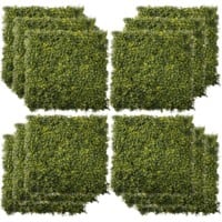 OutSunny Wall Panel Milan Grass Polyethylene, Plastic Green Pack of 12