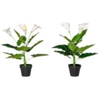 HOMCOM Artificial Plant White 12.5 x 12.5 x 55 mm Pack of 2