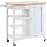 HOMCOM Kitchen Cart MDF (Medium-Density Fibreboard), Steel White 400 x 920 x 840 mm