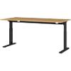 GERMANIA GW-Profi 2.0 Height Adjustable Sit Stand Desk Rectangular Oak Melamine Black 1600 mm (W) X 800 mm (D) X 750 mm (H)