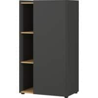 GERMANIA Melamine resin coated chipboard Filing Cabinet Oak Graphite, Multiplex-Navarra repro 620 x 420 x 1,150 mm