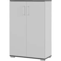 GERMANIA Melamine resin coated chipboard Filing Cabinet Graphite, Light Grey 800 x 400 x 1,230 mm