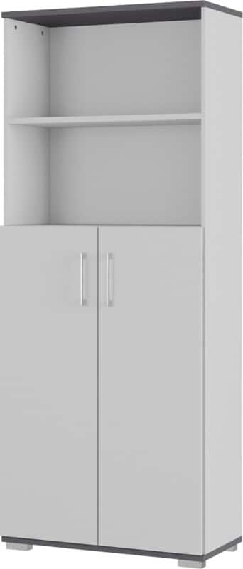 GERMANIA GW-Profi 2.0 Acrylonitrile Butadiene Styrene, Chipboard, Melamine Filing Cabinet 800 x 400 x 2,000 mm Graphite, Light Grey