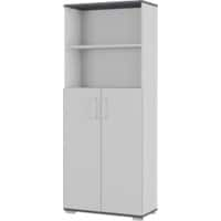 GERMANIA GW-Profi 2.0 Acrylonitrile Butadiene Styrene, Chipboard, Melamine Filing Cabinet 800 x 400 x 2,000 mm Graphite, Light Grey