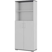 GERMANIA Melamine resin coated chipboard Filing Cabinet Graphite, Light Grey 800 x 400 x 2,000 mm