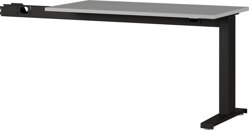 GERMANIA GW-Agenda Height Adjustable Desk Extension Rectangular Grey C-Foot 1,130 (W) x 600 (D) x 880 (H) mm Melamine