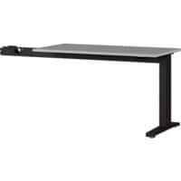 GERMANIA GW-Agenda Rectangular Height Adjustable Desk Expander Black, Light Grey Melamine 1,130 x 600 x 870 mm