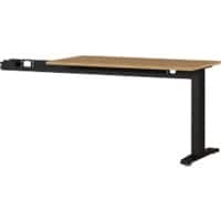 GERMANIA GW-Agenda Height Adjustable Desk Extension Rectangular Oak C-Foot 1,130 (W) x 600 (D) x 880 (H) mm Melamine