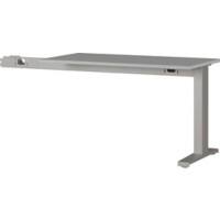 GERMANIA GW-Agenda Height Adjustable Desk Extension Rectangular Grey C-Foot 1,130 (W) x 600 (D) x 880 (H) mm Melamine
