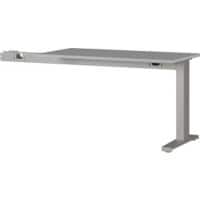 GERMANIA GW-Agenda Rectangular Height Adjustable Desk Expander Light Grey, Silver Melamine 1,130 x 600 x 870 mm