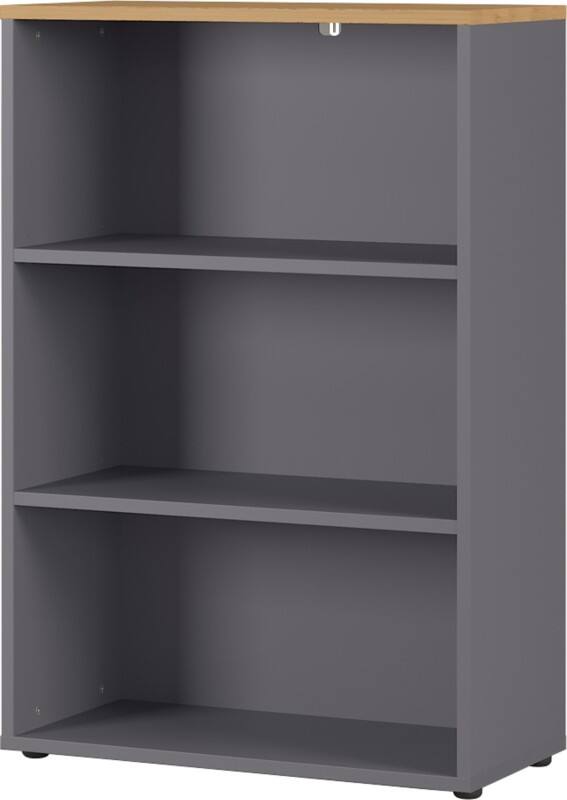 GERMANIA Bookcase 4231-564 Oak Grandson-oak repro, Graphite Melamine
