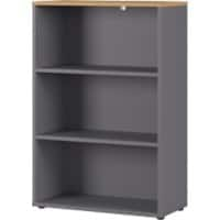 GERMANIA Bookcase 4231-564 Oak Grandson-oak repro, Graphite Melamine