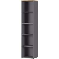 GERMANIA Bookcase 4234-564 Oak Grandson-oak repro, Graphite Melamine