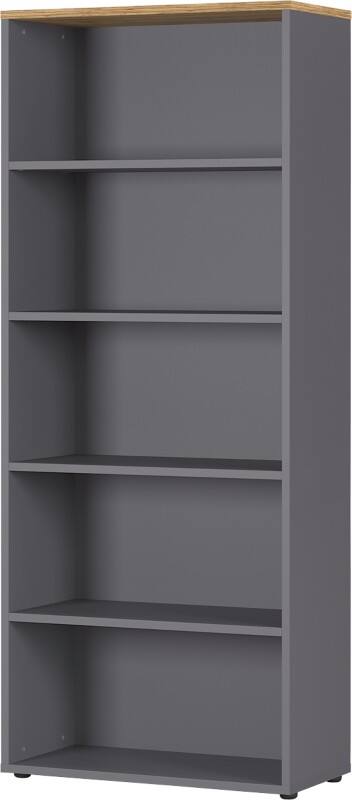 GERMANIA Bookcase 4235-564 Oak Grandson-oak repro, Graphite Melamine