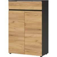 GERMANIA Melamine Cabinet Oak Graphite, Navarra-oak 800 x 400 x 1,200 mm