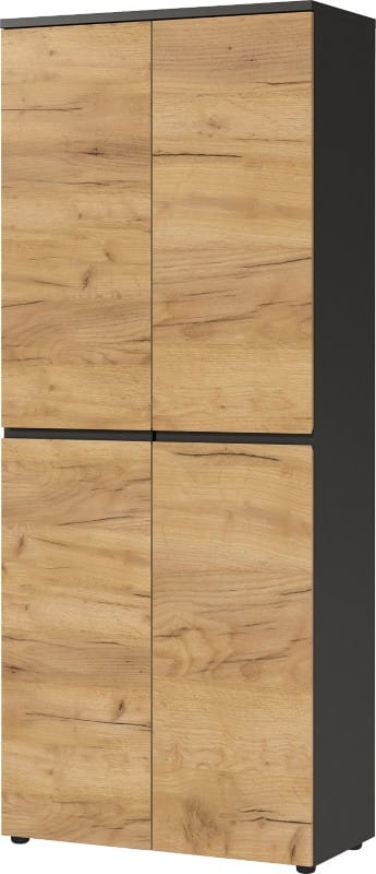 GERMANIA Melamine Cabinet Oak Graphite, Navarra-oak 800 x 400 x 1,970 mm