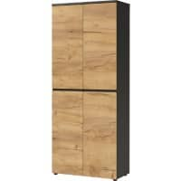 GERMANIA Melamine Cabinet Oak Graphite, Navarra-oak 800 x 400 x 1,970 mm