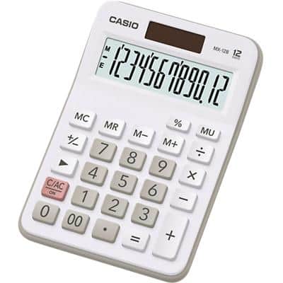 Casio Desktop Calculator MX-12B Digit Display White Percentage