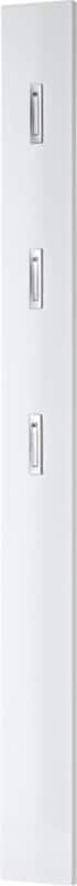 GERMANIA Coat Rack Panel 3255-84 3 Hooks High-gloss Wallmount 15 x 4 x 170 cm White