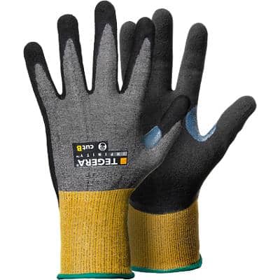 TEGERA Infinity Handling Gloves Nitrile Foam Size 11 Grey, Yellow 6 Pairs