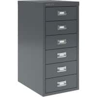 Bisley 29 Series Steel Multi Drawer Cabinet 6 Drawers 279 x 380 x 590 mm Anthracite Grey