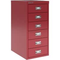 Bisley 29 Series Steel Multi Drawer Cabinet 6 Drawers 279 x 380 x 590 mm Cardinal Red