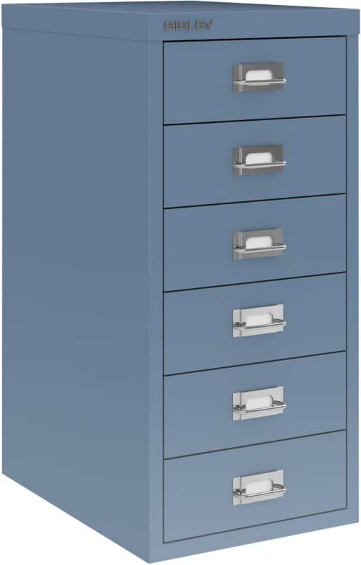 Bisley 29 Series Steel Multi Drawer Cabinet 6 Drawers 590 mm Bisley Blue