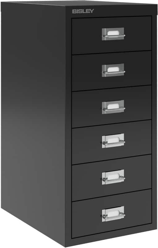 Bisley 29 Series Steel Multi Drawer Cabinet 6 Drawers 279 x 380 x 590 mm Black