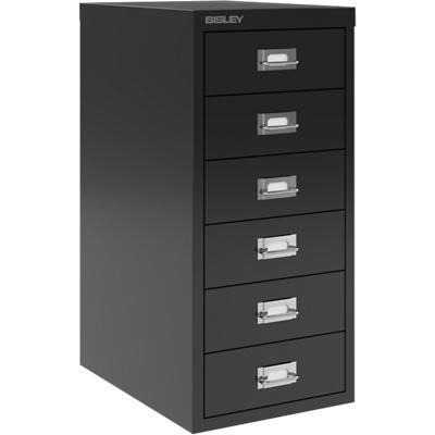 Bisley 29 Series Steel Multi Drawer Cabinet 6 Drawers 279 x 380 x 590 mm Black