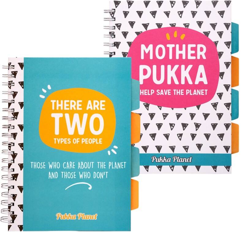 Pukka Planet Project Book B5 Ruled Twin Wire Board, Paper Hardback Multicolour Perforated 200 Pages Pack of 2