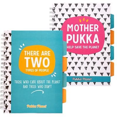 Pukka Project Book B5 Ruled Twin Wire 2mm Greyboard with 150gsm Paper Hardback Multicoloured Perforated 200 Pages 100 Sheets Pack of 2