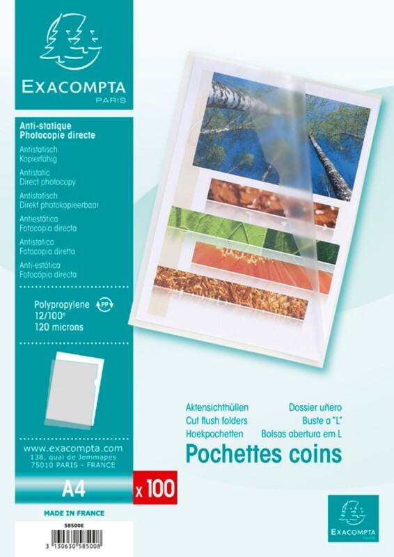 Exacompta Cut Back Folder A4 Transparent PP 0,12mm Pack of 100