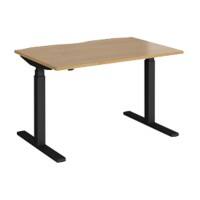 Dams International Elev8 Touch Height Adjustable Sit Stand Desk Rectangular Oak 1,200 x 800 x 1,250 mm