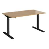 Dams International Elev8 Touch Height Adjustable Sit Stand Desk Rectangular Oak 1,400 x 800 x 1,250 mm