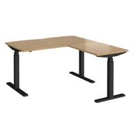 Dams International Elev8 Touch Height Adjustable Sit Stand Desk Oak 1,400 x 1,600 x 1,250 mm