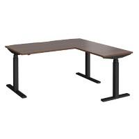 Dams International Elev8 Touch Height Adjustable Sit Stand Desk Walnut 1,600 x 1,600 x 1,250 mm