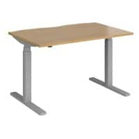 Dams International Elev8 Touch Height Adjustable Sit Stand Desk Rectangular Oak 1,200 x 800 x 1,250 mm